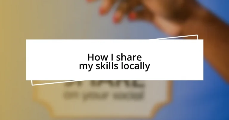 How I share my skills locally