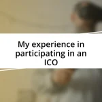 My experience in participating in an ICO