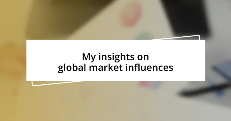 My insights on global market influences