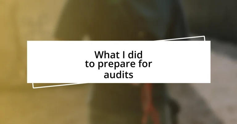 What I did to prepare for audits