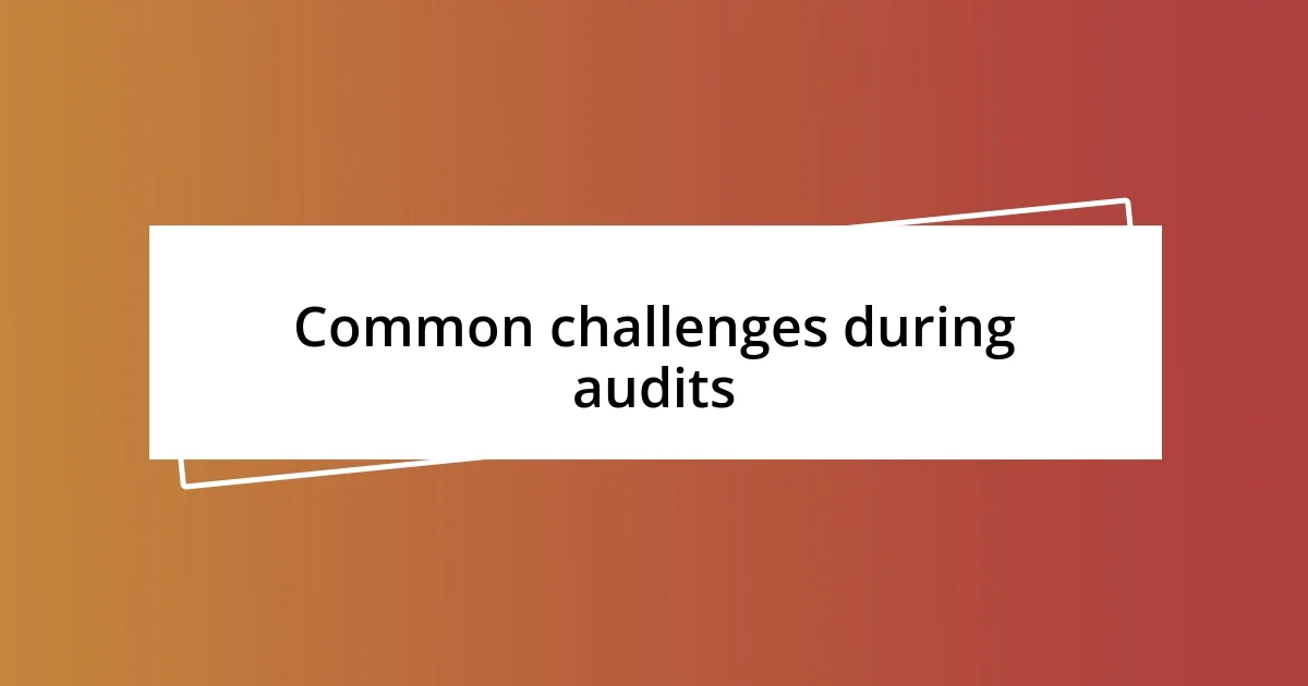 Common challenges during audits