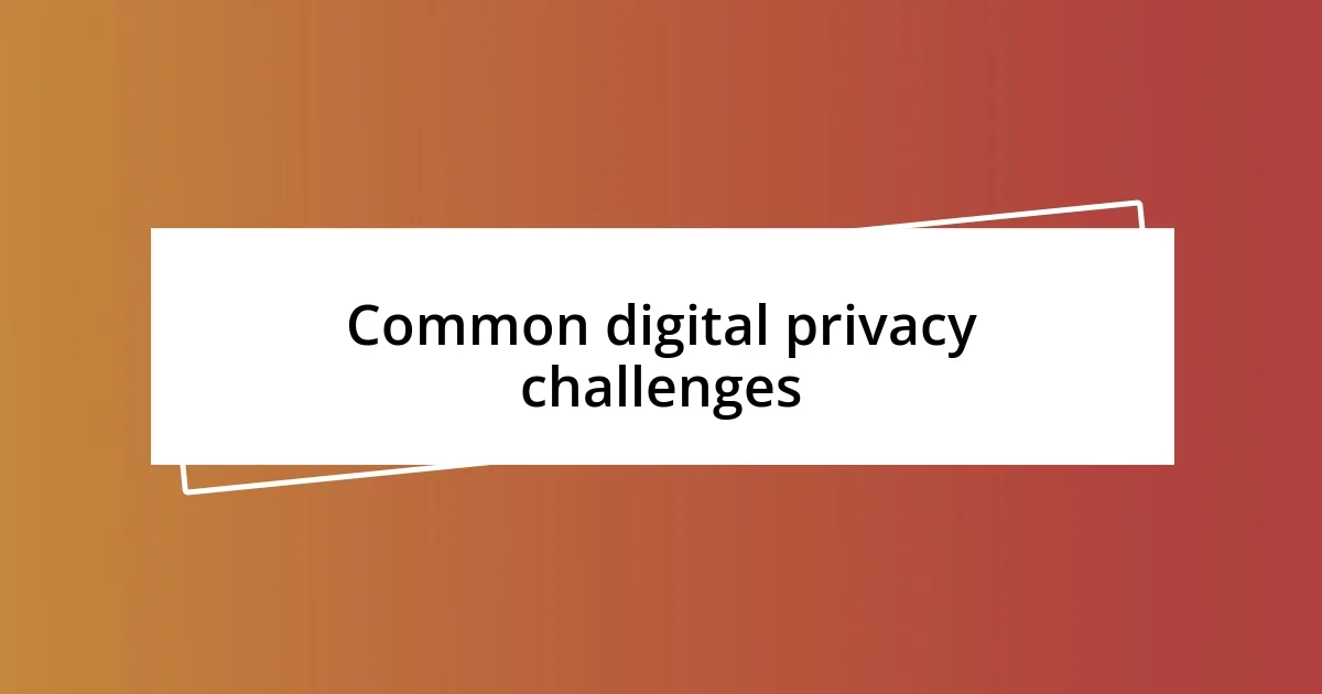 Common digital privacy challenges